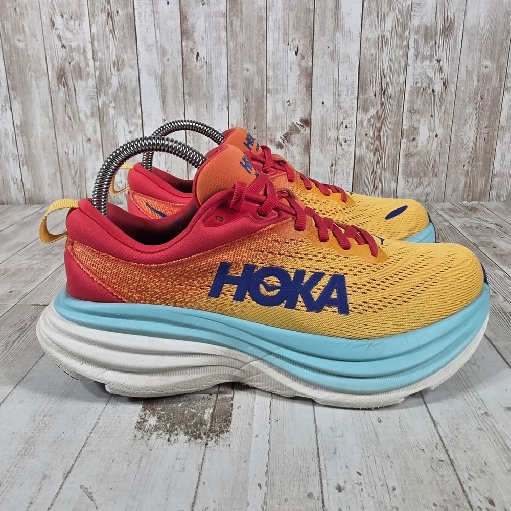Hoka Bondi 8 Womens 7.5 Running Shoes Cherries Jubilee Sunset Glow 1127952-CRSCL